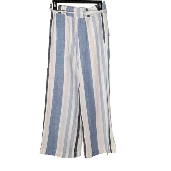 INDIGO Rein linen blend striped pants with bottom split. Size M - Picture 4 of 8